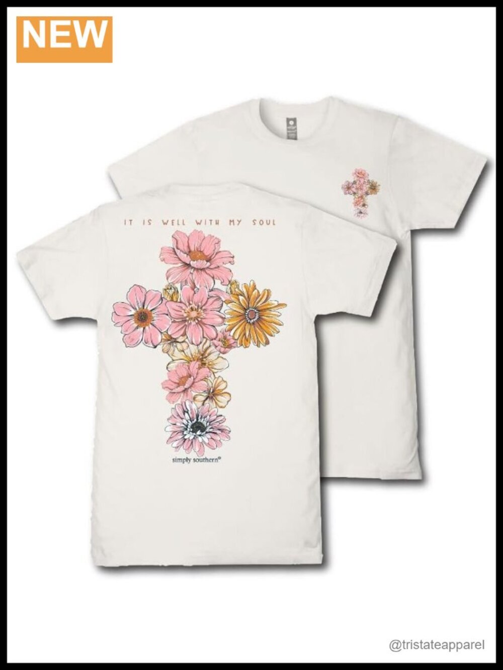 Simply Southern It Is Well with My Soul Floral Cross Unisex T-Shirt